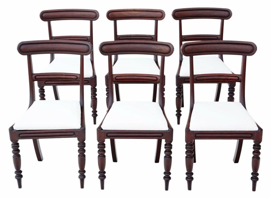 Antique fine quality set of 6 Victorian mahogany dining chairs C1850