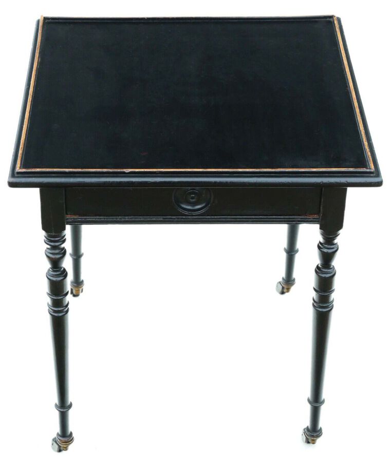 Antique Victorian C1880 ebonised side occasional lamp, coffee or wine table