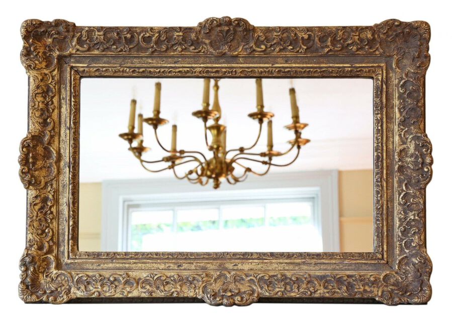 Antique quality gilt wall mirror 19th Century overmantle