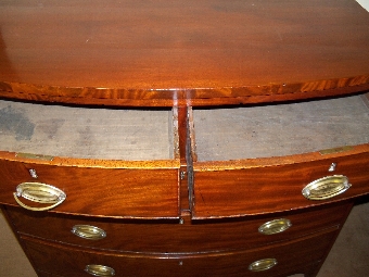 Antique Mahogany Bow Chest of Drawers