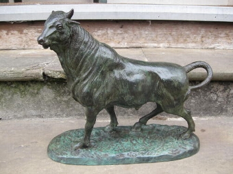 Bronze study of a bull