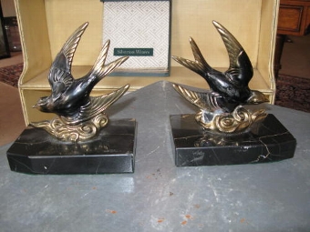 Art deco french spelter bookends