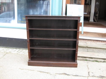 A 19th Century open bookcase with adjustable shelving