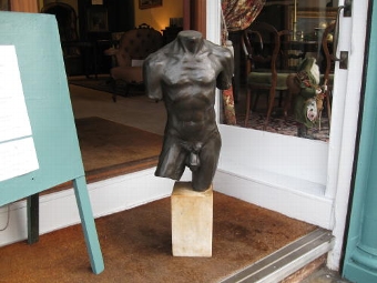 bronze male torso