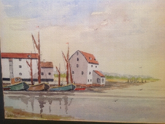 ORIGINAL "THE TIDE MILL AT WOODBRIDGE" WATERCOLOUR BY PADDIE (20th C