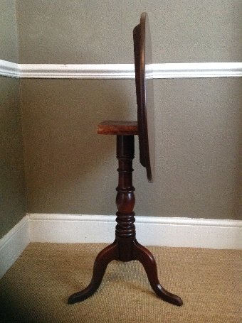 Antique GEORGE III MAHOGANY WINE/OCCASIONAL TABLE ROUND TILT TOP TRIPOD TABLE