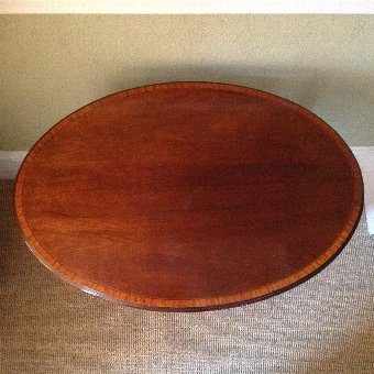 Antique EDWARDIAN OVAL SHERATON REVIVAL MAHOGANY OCCASIONAL TABLE