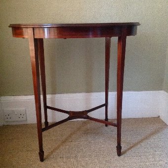 Antique EDWARDIAN OVAL SHERATON REVIVAL MAHOGANY OCCASIONAL TABLE