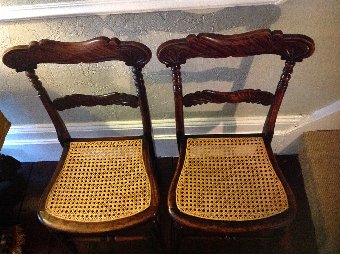 Antique A PAIR OF ENGLISH VICTORIAN (c 1837) ROSEWOOD SIDE CHAIRS