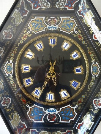 Antique MAGNIFICENT 19TH CENTURY FRENCH BOULLE WALL CLOCK BY *Marti & Cie* CIRCA 1860