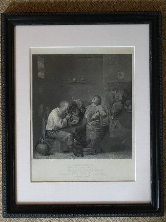 Antique FINE 18thc COPPER ENGRAVING (David Teniers work) BY RICHARD COOPER (1740-1814)