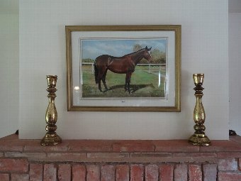 Antique ORIGINAL OIL PAINTING OF A THOROUGHBRED RACE HORSE 'DEXTER' - EXHIBITED ARTIST