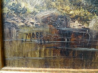 Antique 'Moss' 1882 SPECTACULAR 19thc 'BRIDGENORTH, SHROPSHIRE' LANDSCAPE OIL PAINTING