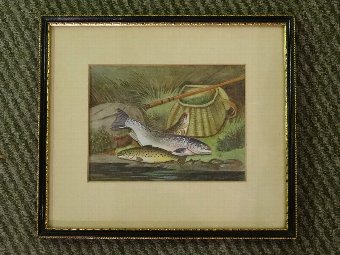 Antique 'A ROLAND KNIGHT (1879-1921) 'CATCH OF THE DAY' ORIGINAL WATERCOLOUR PAINTING