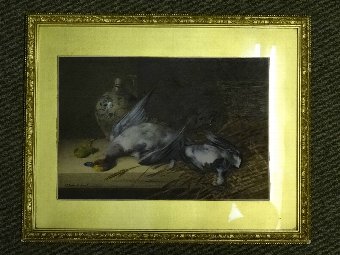 Antique 'William Cruickshank' (1848-1922) POULTRY GAME STILL LIFE WATERCOLOUR PAINTING