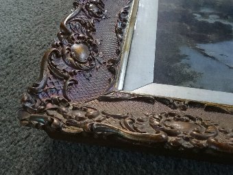 Antique OUTSTANDING ORIGINAL EARLY VICTORIAN 19thc GILT SCROLLED PICTURE | MIRROR FRAME