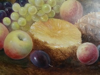 Antique STUNNING EARLY 1900's ANTIQUE STILL LIFE HARVEST FRUIT OIL ON CANVAS PAINTING