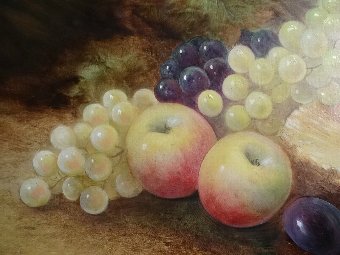 Antique STUNNING EARLY 1900's ANTIQUE STILL LIFE HARVEST FRUIT OIL ON CANVAS PAINTING