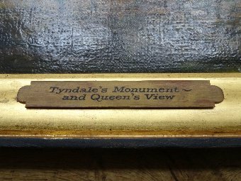 Antique Tyndale's Monument & Queens View, 18thc REVIVAL OIL PAINTING 'Michael Constable'