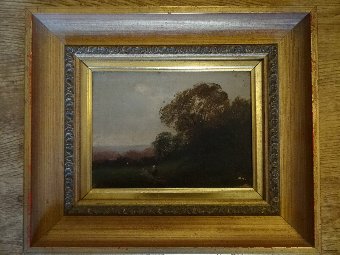 Antique EARLY 19th CENTURY FRAMED REGENCY OIL ON CANVAS PAINTING - FABULOUS