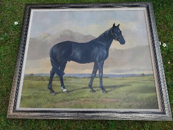 Antique Richard Britton ACCLAIMED EQUESTRIAN HORSE & HOUND ARTIST - A SUPERB PAINTING