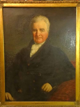 Antique A FABULOUS EARLY 19thc CENTURY HALF LENGTH OIL PORTRAIT PAINTING OF A GENTLEMAN