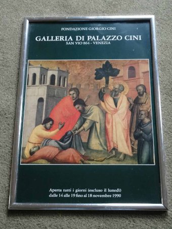 Antique 1990 ITALIAN FINE ART ADVERTISING POSTER GALLERIA DI PALAZZO CINI - GIORGIO CINI