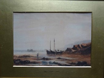 Antique Copley Fielding P.W.R.S (1787-1855) OUTSTANDING SEASCAPE WATERCOLOUR PAINTING