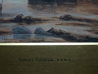Antique Copley Fielding P.W.R.S (1787-1855) OUTSTANDING SEASCAPE WATERCOLOUR PAINTING