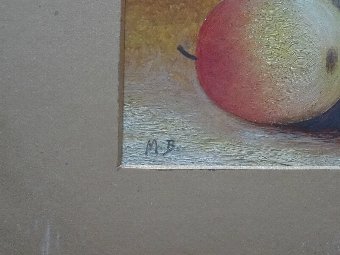 Antique 'Summer Harvest' GORGEOUS SMALL 19thc ANTIQUE VICTORIAN STILL LIFE OIL PAINTING 