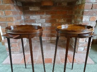Antique SUPERB RARE PAIR OF 18thc GEORGE III MAHOGANY OVAL URN STANDS LAMP PLANT TABLES