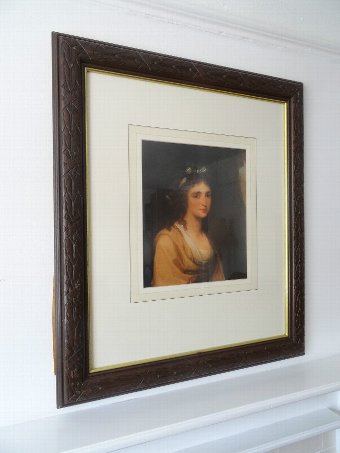 Antique BEAUTIFUL FRAMED & GLAZED PORTRAIT PICTURE OF AN AFFLUENT REGENCY LADY (2 of 2)