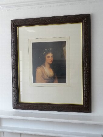 Antique BEAUTIFUL FRAMED & GLAZED PORTRAIT PICTURE OF AN AFFLUENT REGENCY LADY (2 of 2)