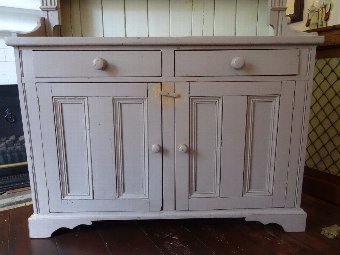 Antique STUNNING 19thc PERIOD VICTORIAN SHABBY CHIC SOLID PINE PAINTED DRESSER SIDEBOARD