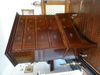 Antique PERIOD GEORGE III FLAME MAHOGANY CHEST ON STAND - Hewetsons, London - Circa 1820