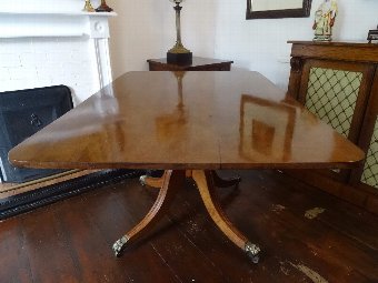 Antique MAGNIFICENT PERIOD ANTIQUE REGENCY MAHOGANY FOLD OVER BREAKFAST DINING TABLE