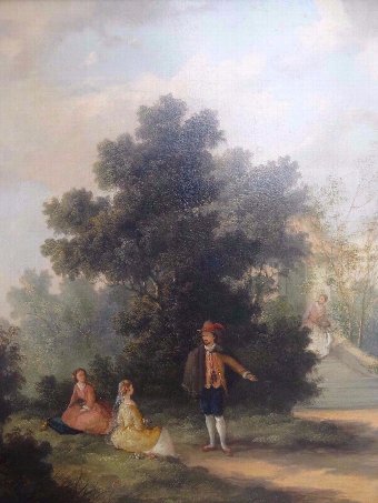 Antique Manner of Gainsborough OUTSTANDING 19thc LANDSCAPE OIL PAINTING Circa 1840 2of2