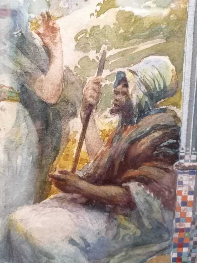 Antique Very Rare Exclusive Watercolour By Gustave Clarence Boulanger