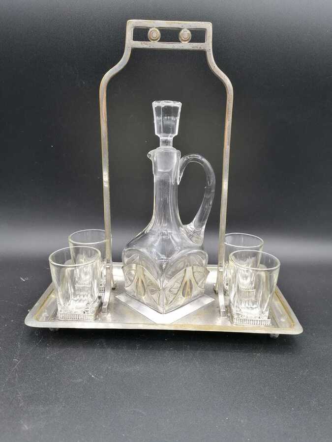 Antique Art Déco glass set, Liqueur Service