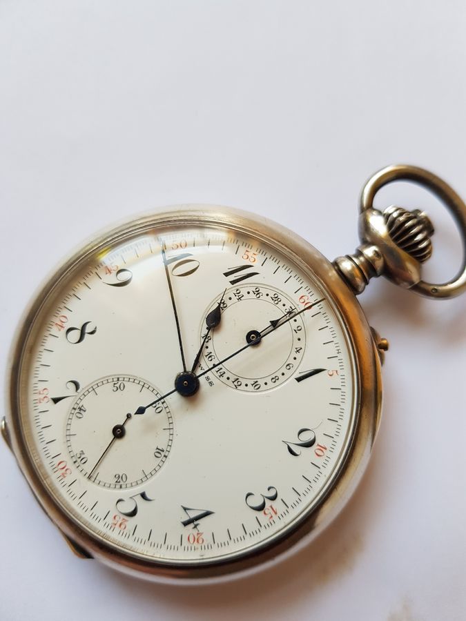 WW1 American U.S. Navy issued pinset pocket chronograph no 539, circa 1917