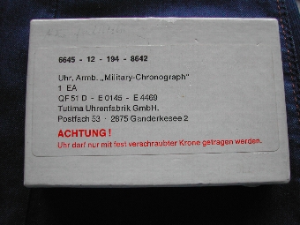 Antique Tutima Nato Pilots issued chronograph and original box