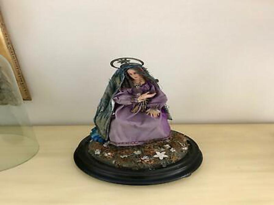 Antique Antique Figure Of The Virgin Mary, Probably Spanish Made, Circa 19th Century