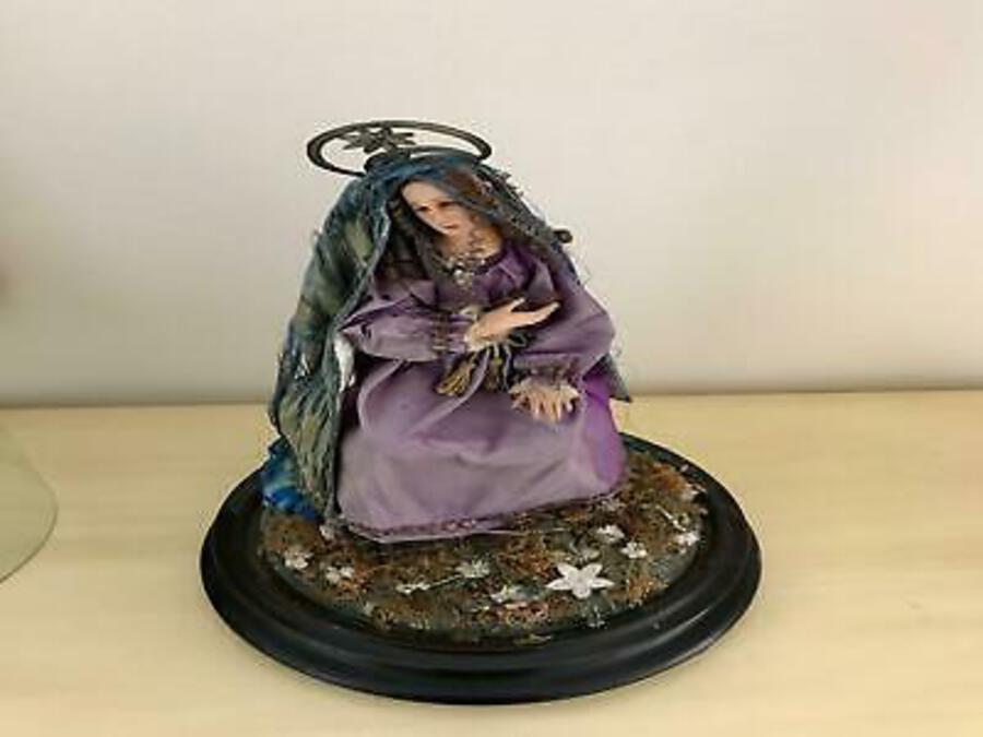Antique Antique Figure Of The Virgin Mary, Probably Spanish Made, Circa 19th Century