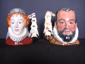 Royal Doulton Elizabeth I and Philip II Character Jugs - Ltd Ed - D6821 D6822