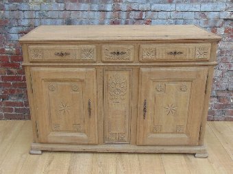 19c French Bleached Oak Sideboard / Dresser Base