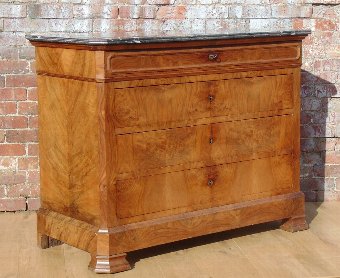 Antique 19c Marble Top Commode / Chest of Drawers
