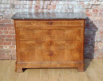 Antique 19c Marble Top Commode / Chest of Drawers