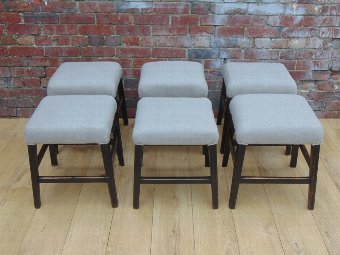 Antique Pair Low Bar Stools