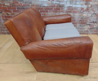 Antique 1930s Leather Club Sofa