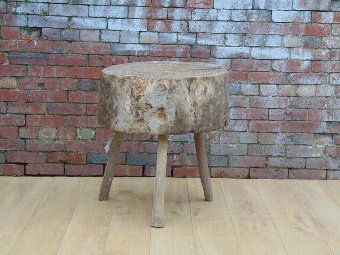 Antique Chopping Block/Side Table.